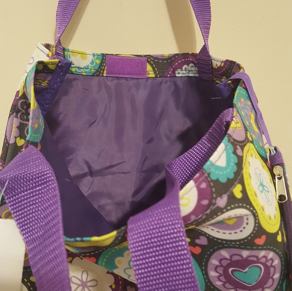 New Hearts and Flowers Print Canvas Bag - Picture 4 of 4